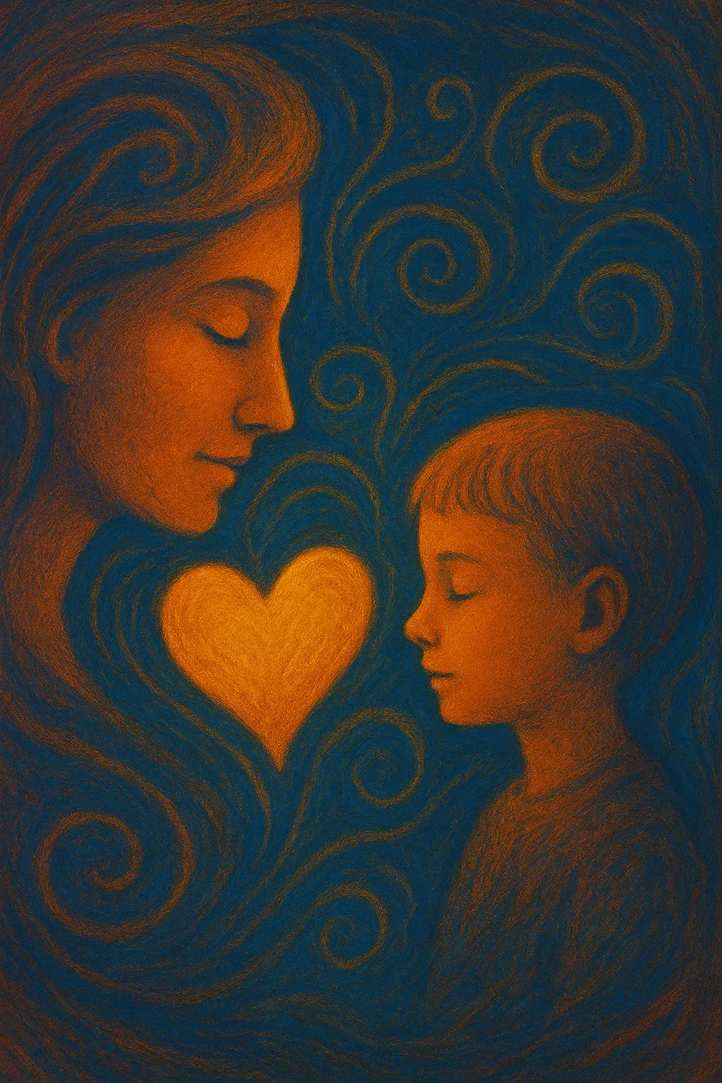 An image showing a parent and child connecting.